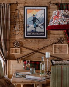 CHAMONIX Poster Framed Art Lodge Sofa, Ski Lodge Aesthetic, Modern Ski Lodge, Ski Chalet Interior, Skiing Pictures, Vintage Ski Lodge, Vintage Sports Decor, Modern Ski Chalet, Ski Apartment