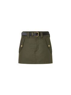 MO&Co. Women's Include Belted Low Waist Skirt Indulge in the luxe style of the skirt. Crafted from a cotton-blend twill fabric, this mini skirt comes complete with inner shorts and a signature low-rise silhouette for a chic, contemporary look. Elegantly accented with a coordinating belt, this timeless design is perfect for modern, fashion-forward styling. Features : - Cargo mini skirts with inner shorts- Low waist design- Include Belt Code: MBC3SKT007The back length of size S is 32cmMATERIALS & Low Waist Skirt, Luxe Style, Twill Fabric, Low Waist, Modern Fashion, Daily Outfits, Waist Skirt, Low Rise, Timeless Design