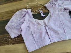 Blouse opening - Back Sleeves Length - Elbow Padded - No Blouse size - 38 with inner margins expandable upto 44 For Blouse Size 36 alteration can be done on request. Elegant Purple Cotton Blouse, Elbow Pads, Chiffon Blouse, Chiffon, Sleeve Length