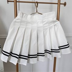 Fashion Skirt Chic Lined Mini Skirt For School, Preppy Cotton Pleated Skirt For Summer, Casual White Tennis Skirt For Day Out, Chic Mini Skirt For School, Cotton School Skirt For Spring, Cotton Skirt For School During Spring, Cotton Skirt For School In Spring, Spring Cotton Skirt For School, Spring School Cotton Skirt