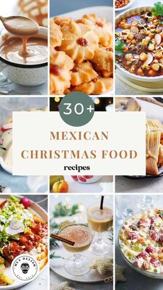 mexican christmas food collage with the title overlaying it's image in white