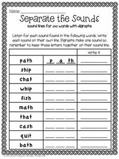 separate the sounds worksheet for beginning and ending sound words with pictures on it