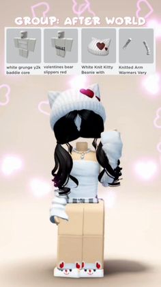 for roblox outfit! Curly Low Pigtails, Low Pigtails, Cute Baddie Outfits, Red Beanie, Aesthetic Roblox Royale High Outfits