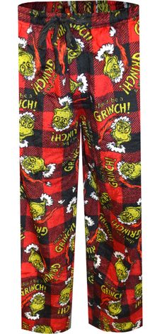 Dr Seuss Christmas, Buffalo Plaid Background, Mens Pyjama Bottoms, Christmas Pj Pants, Plush Pants, Plaid Background, Christmas Pj, Red Pajamas, Matching Pjs