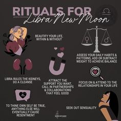 a poster with the words rituals for libra new moon