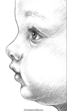 a pencil drawing of a child's face