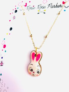 Hop into Easter with this playful bunny necklace by Rosie Rose Parker. With its cute and kitschy charm, celebrate the holiday in style. Perfect for adding a touch of quirky fun to your outfit. Bunny Necklace, Easter Jewelry, Digital Gift Card, Your Outfit, Love Letters, Easter Bunny, The Holiday, In Style, Charm Necklace