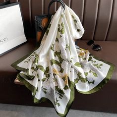 Lasaky - Long Silk Scarf with Delicate Floral Jacquard Design - Imitation Silk Shawl Wrap for Women Luxury Silk Scarves, Long Silk Scarf, Silk Bandana, Jacquard Design, Scarf Women Fashion, Scarf Fashion, Hijab Scarf, Bandana Scarf, Silk Shawl