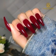 ⚡️⚡️ Like what you see? Follow ✨. @¿DE~RAH¿ for more ρoρρin pins❕ ❤️⚡️✨ Blood Red Acrylic Nails, Blood Red Nails Acrylic, Long Nails Red, Red Nails Long, Blood Red Nails, Red Long Nails, Deep Red Nails