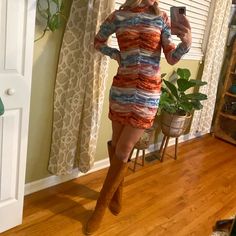 Questions? Leave A Comment Below! Dress Midi Casual, Rust Tie, Target Wild Fable, Pink Long Sleeve Dress, Brown Midi Dress, Long Sleeve Skater Dress, Long Sleeve Velvet Dress, Target Dress, Blue Velvet Dress