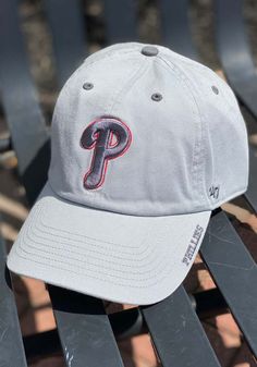 '47 Philadelphia Phillies Ice Clean Up Adjustable Hat - Grey - 48007519 Cotton Dad Hat With Curved Bill For Fan Gear, Casual Fitted Hat With Curved Visor For Game Day, Cotton Curved Bill Dad Hat For Fan Gear, Game Day Dad Hat With Embroidered Logo, Casual Baseball Cap With Letter Patch For Fans, Casual Dad Hat With Curved Visor For Fan Gear, Casual Dad Hat With Curved Visor For Fans, Casual Dad Hat For Baseball Season Game Day, Casual Dad Hat For Baseball Game Day