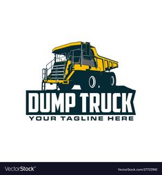 dump truck logo design on white background