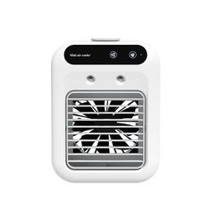 an air conditioner that is white and black