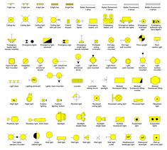 yellow and black symbols are shown in this diagram, which shows the different types of objects