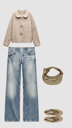 a woman's outfit including jeans and shoes