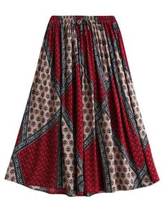 Description Product ID: DS2032763 Material: Acrylic Blend Pattern: Printed Season: Spring, Summer Style: Trendy Occasion: Daily, Gifts, Party Package included: 1 * Skirt Size Chart(Asian Size): Please allow 1-3 cm measured error. Size Length Waist One Size 86cm | 33.9 in Elastic Bohemian Red Cotton Skirt, Bohemian Ankle-length Lined Skirt, Red Bohemian Skirt With Floral Print, Non-stretch Red Bohemian Skirt, Party Package, Gifts Party, Ethnic Style, Ethnic Fashion, A Line Skirt