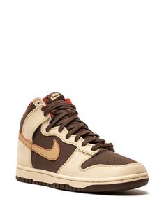 Nike Brown High-top Sneakers, Nike Dunk High Light Chocolate, Nike Brown High-top Skate Shoes, Luxury Brown High-top Urban Sneakers, Brown High-top Nike Air Force 1 For Streetwear, Nike Dunk High, Brown Sneakers, Nike Dunk, Nike Dunks