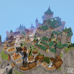 Minecraft Burg, Minecraft Mountain Base, Kingdom Minecraft, Building Minecraft, Minecraft Mountain, Minecraft E, Minecraft Village, Easy Minecraft Houses