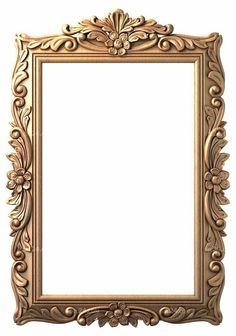 an ornate gold frame on a white background