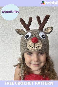 Get started on this DIY project on Rudolf - Hat Crochet Pattern. SIZE 2-4 years (4-6 years) 6-9 years MEASUREMENTS Circumference: 19,3 (20) 21,25” / 49 (51) 54 cm Length (from neck to forehead): 13,4 (14) 15 / 34 (36) 38 cm PATTERN INFORMATION Rudolf is the reindeer that guides Santa Claus and all other reindeer around the world. Remarkable among all thanks to his pretty red nose. This cute beanie will amuse your child for the whole Christmas period and maybe more. Bring the Christmas spirit eve Boy Crochet Patterns, Fall Sewing, Cute Beanies, Crochet For Boys, Mini Scrapbook, Baby Diy, Card Patterns, Free Quilting, Crochet Hat Pattern