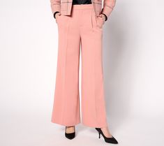 These impeccably tailored trousers channel old-school Hollywood glam -- and (surprise!) they feature an adjustable waist. Timeless and chic for business, entertaining, or lounging on a chaise. From BEAUTIFUL by Lawrence Zarian. Pant Sets, Hollywood Glam, Tailored Trousers, Black Friday Sale, Old School, Pants Set, Wide Leg, Hollywood, Trousers