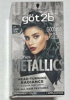 Got2b Metallics, Metallic Hair Dye, Teal Hair Dye, Revlon Hair Color, Clairol Hair Color, Schwarzkopf Got2b, Schwarzkopf Color, Semi Permanent Hair Dye, Teal Hair