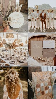 a collage of photos with different wedding themes