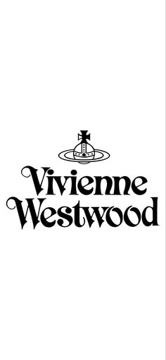 the viviene westwood logo is shown in black and white, with an ornate design