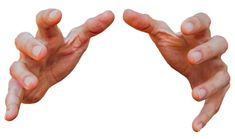 two hands reaching out towards each other to form the shape of a hand with their fingers extended