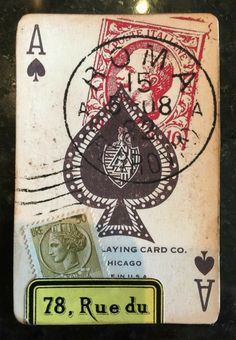 an old playing card has been altered to look like it was used in the casino