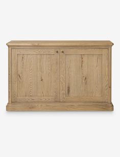 the sideboard is made from wood and has two doors