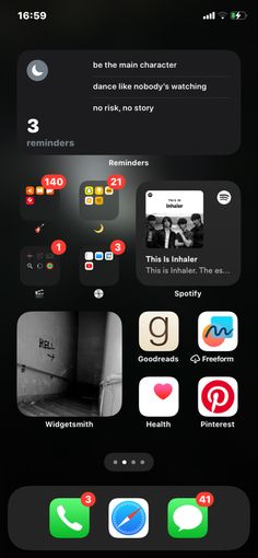 an iphone screen with various icons and text on the phone's homepages