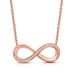 Brand: JeweliliFeatures: All our diamond suppliers confirm that they comply with the Kimberley Process to ensure that their diamonds are conflict freeBinding: Jewelry Rose Gold Infinity Jewelry With Diamond Accents, Rose Gold Infinity Necklace For Anniversary, Infinity Pendant, Diamond Jewelry Necklace, Infinity Necklace, Necklace Diamond, Necklace Pendants, White Diamonds, Diamond White