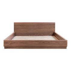 the bed frame is made out of wood