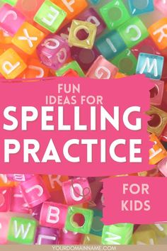 fun ideas for spelling practice for kids written in front of alphabet beads Creative Ways To Practice Spelling Words, Games To Practice Spelling Words, How To Practice Spelling Words, Spelling Words Games, Fun Ways To Practice Spelling Words 1st Grade, Hands On Spelling Activities