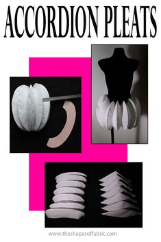 an advertisement for accordion pleats with images of different shapes and sizes on the front