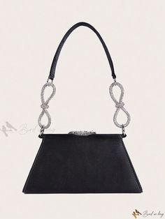 Bird in Bag - 2024 Exquisite Black Diamond Evening Bag - Elegant High-End Single Shoulder Bag with Diamond Bow for Parties, Evening Events, and Weddings Black Romper Shorts, Casual Pumps, Plus Size Mini Dresses, Midi Dress Plus Size, Diamond Bows, Plus Size One Piece, Plus Size Romper, Wedding Clutch, Bag Elegant