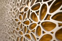 a close up view of an intricately designed wall