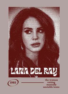 the poster for lana del ray's upcoming album, titled in red and white