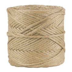 a spool of jute twine is shown on a white background with the rope in front of it