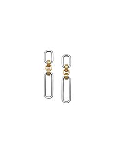 Laura Lombardi — Two Tone Stanza Earrings Laura Lombardi, Nyc Studio, Two Tone, Platinum, Gold Plate, Drop Earrings, Gold