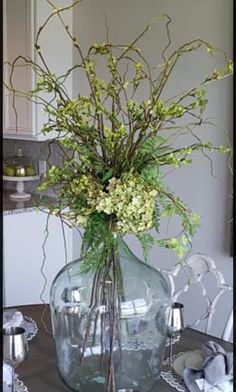 a vase filled with flowers sitting on top of a table