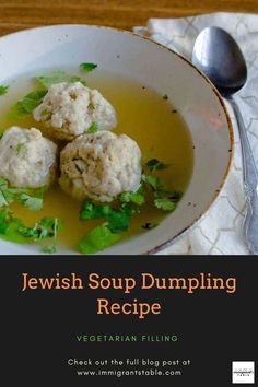 three soup dumplings in soup Jewish Soup, Soup Dumpling, Dumpling Recipes, Matzo Balls, Matzoh Ball, Dumpling Recipe, Jewish Recipes, Chicken Soup