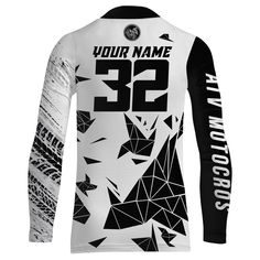 Specially designed for proud bikers. Let's wear this awesome jersey shirt and be bold. PERSONALIZED RIDING JERSEY: This super cool shirt is exactly what all bikers are looking for. Add your name/number to make it a unique one that bears your own imprints. UPF 30+ SPF PROTECTION: Be confident on your ride with this protective jersey from harmful UVA/UVB rays. UNISEX ADULTS & KIDS: Our riding jerseys are all ideal for men, women & youth bikers. Check the size chart to find your fitted size. COMFOR White Cycling Tops, White Sporty Cycling Tops, Sporty White Cycling Top, White Moto Top With Graphic Print, White Moto Crew Neck Top, White Biker Tops For Biker Events, White Biker Style Tops For Biker Events, White Sublimation Print Tops For Biker Events, White Tops With Sublimation Print For Biker Events