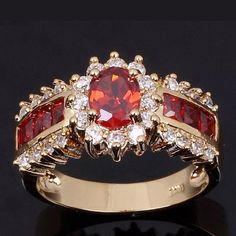 Makes A Really Beautiful Addition To Your Ring Collection. Formal Red Crystal Ring, Vampire Ring, Vampire Wedding, Ruby Wedding Rings, Cut Rings, Dainty Wedding Ring, Ruby Ring Gold, Red Stone Ring, Silver Opal Ring