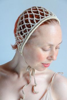 Wedding Hair Accessories for Bride Embellishment Beaded - Etsy Lithuania Beaded Knitting, Beige Headband, Hair Accessories For Bride, Accessories For Bride, Hair Snood, Beaded Headpiece, Find Style, Headpiece Diy, Wedding Hair Jewelry