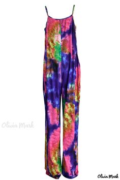 Olivia Mark - Floral Print Straight Jumpsuit with Spaghetti Straps in a Sophisticated Purple-Blue Color Summer Strapless Stretch Jumpsuit For Loungewear, Summer Stretch Strapless Jumpsuit For Loungewear, Spring Vacation Purple Jumpsuits And Rompers, Purple Jumpsuits And Rompers For Spring Vacation, Comfortable Strapless Jumpsuit For Summer Loungewear, Purple Jumpsuits And Rompers For Summer Beach, Purple Jumpsuits And Rompers For Beach In Summer, Multicolor Strapless Sleeveless Jumpsuit For Spring, Summer Vacation Purple Jumpsuits And Rompers