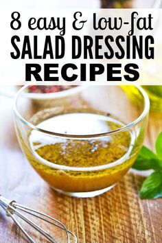 If you're trying to lose weight by opting for healthy recipes, but have a weakness when it comes to salad dressing, you will love this collection of easy-to-make and low-fat salad dressing recipes! Low Fat Salad Dressing, Low Fat Salads, Cucumber Diet, Dressing Recipes, Low Fat Recipes, Salad Dressings