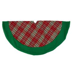 a green and red plaid bandana with a large piece of fabric in the center