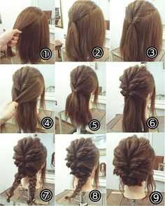 Sanggul Modern, Braid Hairstyle, Fishtail Braid, Prom Updos, Pinterest Hair, Peinados Fáciles Para Cabello Corto, Penteado Cabelo Curto, Hair Do, Hair Stuff